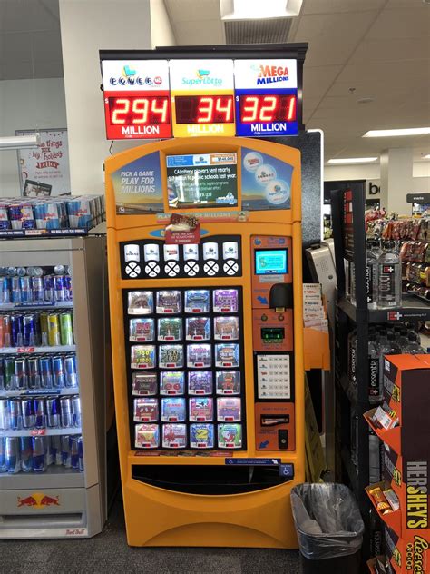 Buying California lottery tickets, from vending machine..